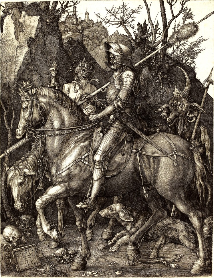 Death, Knight and the Devil by Albrecht Dürer (1513-1514).