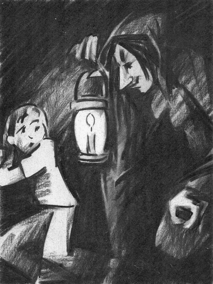 Woman with Lantern by Barry Trower.