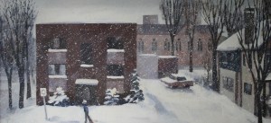 The Dufferin Arms, Winter by Barry Trower (1989).