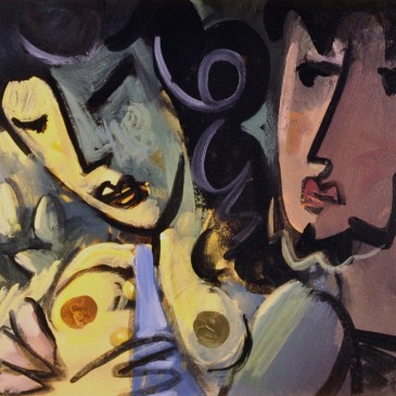 Nymph and Satyr by Barry Trower (1992).