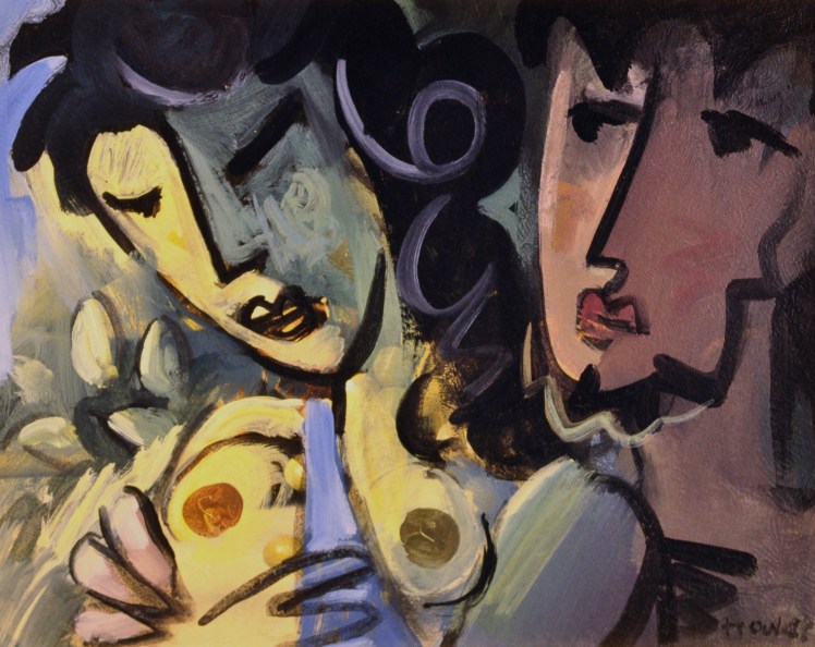 Nymph and Satyr by Barry Trower (1992).